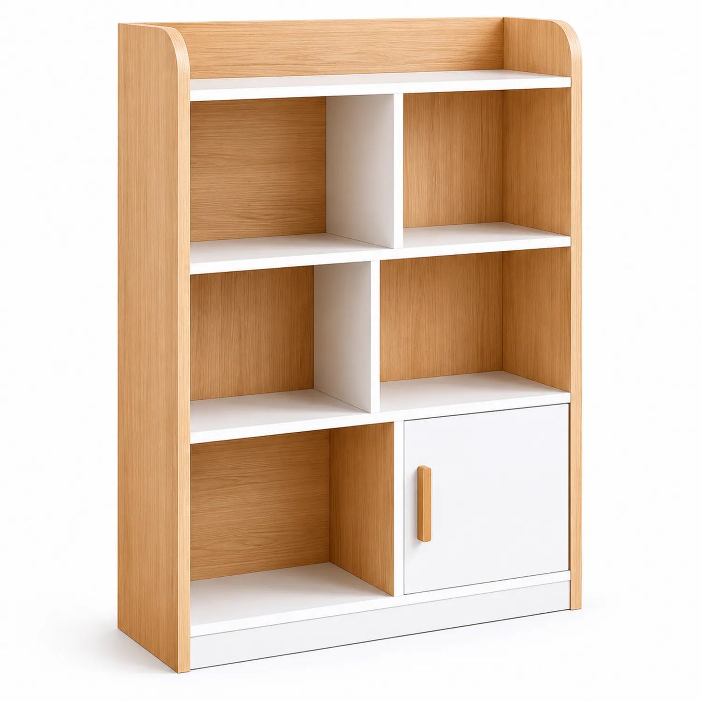 Libreria scaffalatura in MDF e melamina Naturale e Bianco 120x80x30 cm