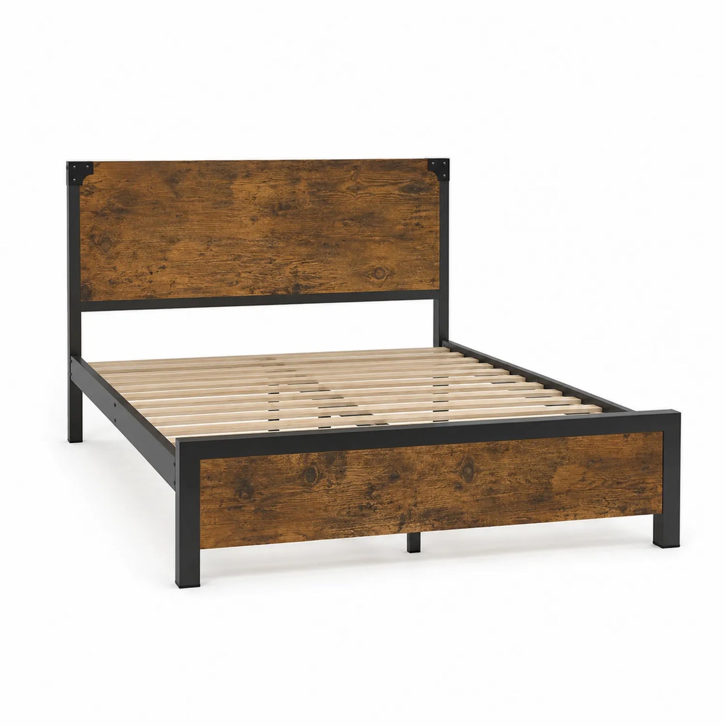 Letto Matrimoniale in Metallo e Legno 200x160x85 cm