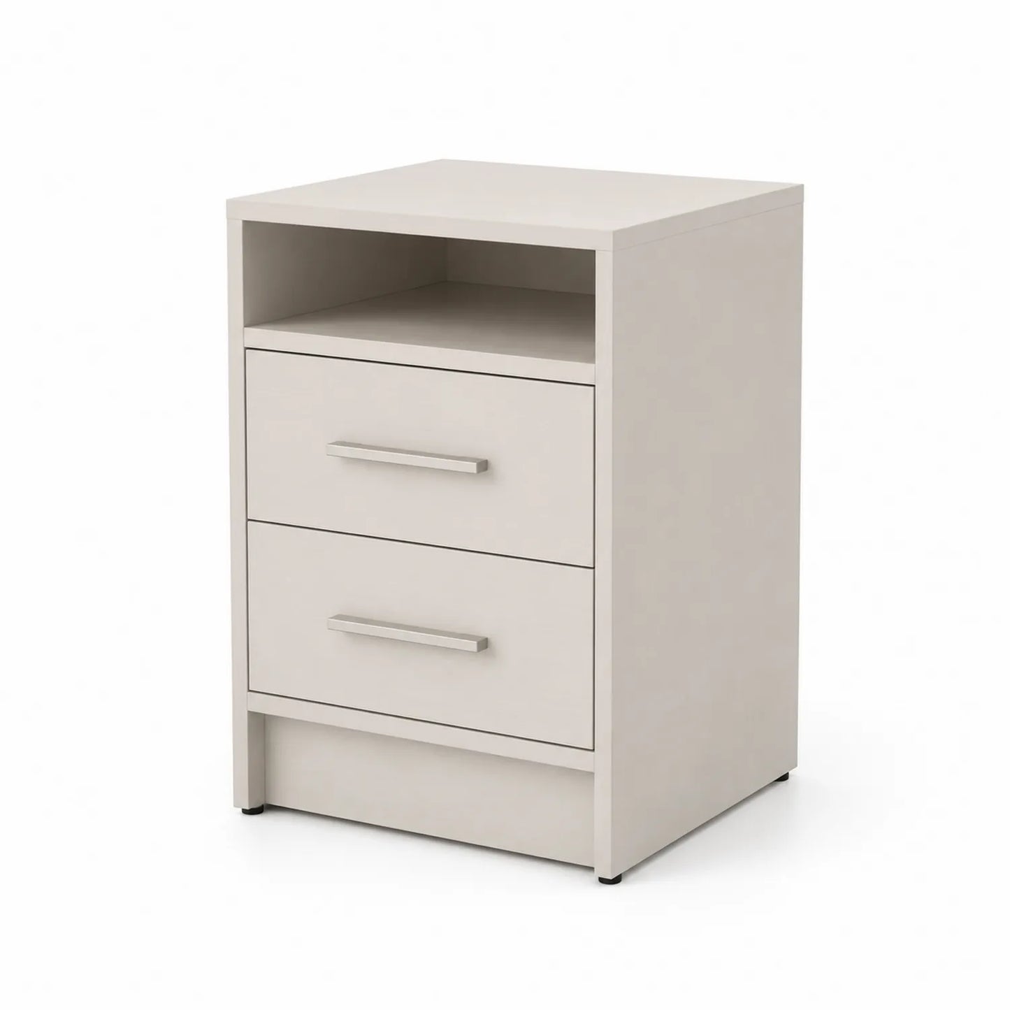 Comodino 2 Cassetti Laminato Bianco