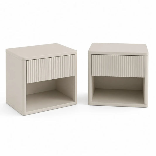 Set Comodini Camera da Letto in MDF Beige