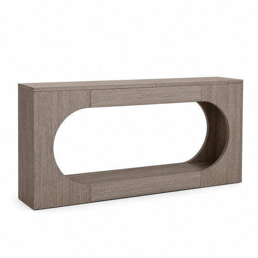 Consolle in Legno Massello Grigio Chiaro 120x30x80 cm