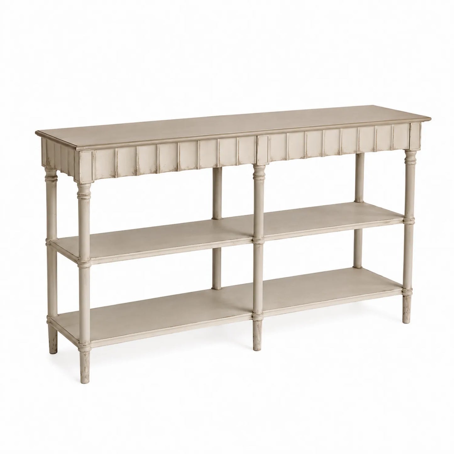 Consolle con Ripiani in Legno Beige