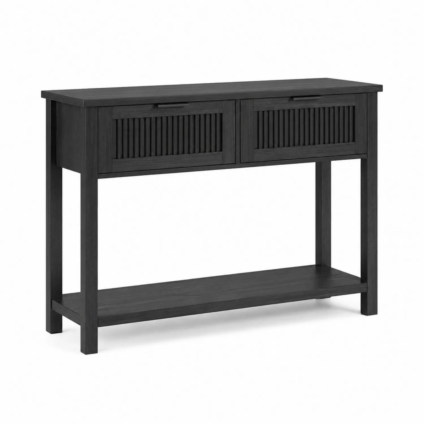 Consolle Legno di Pino Nero con Due Cassetti