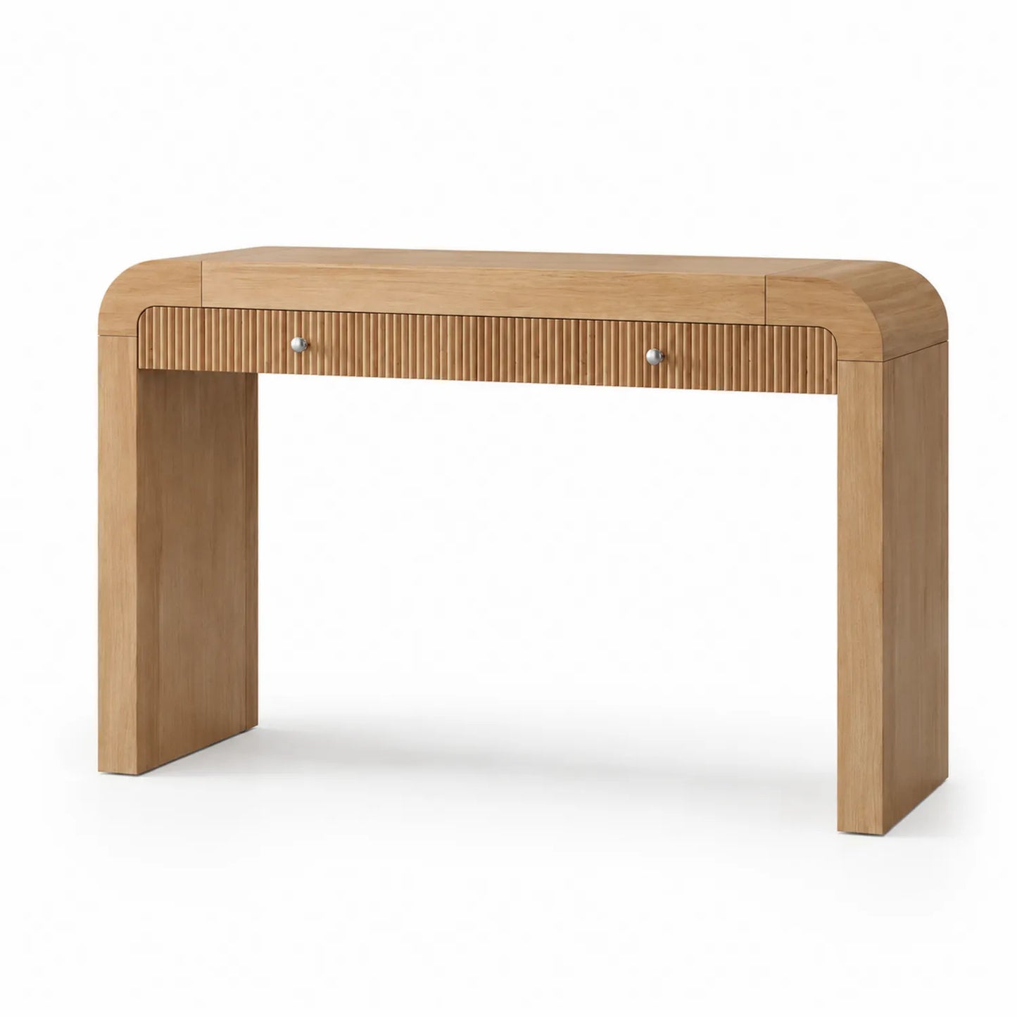 Console in legno di rovere con cassetto e finitura naturale