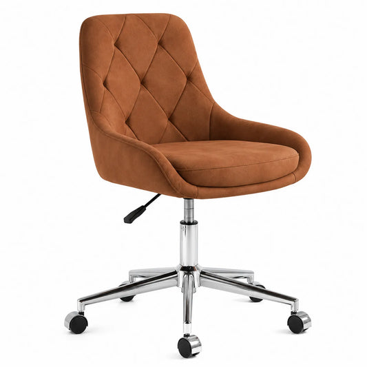 Sedia da ufficio in tessuto scamosciato con base in metallo