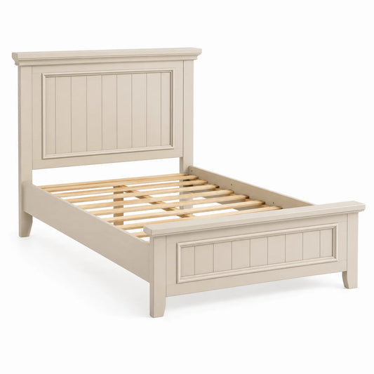 Letto matrimoniale in legno beige 200x160 cm