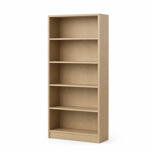 Scaffale libreria in legno con 5 ripiani regolabili
