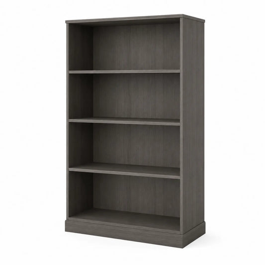 Libreria in Legno MDF Grigio 4 Ripiani